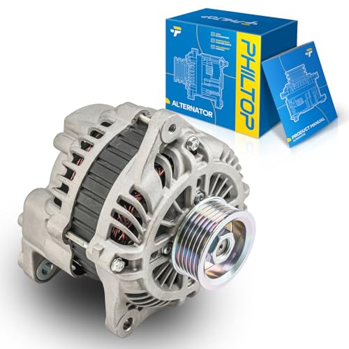 Image of PHILTOP Alternator Compatible With 2003-2006 Nissan 350Z, 2005-2006 INFINITI G35, 2003-2008 INFINITI FX35, 2003-2004 INFINITI G35 3.5L V6, 2004 Nissan Pathfinder 11052N | Fits 2003-2004 INFINITI G35 Coupe V6 3.5L, 2003-2006 Nissan 350Z V6 3.5L, Replacement OE 11052N, 90273302, 23100CD010, 11052