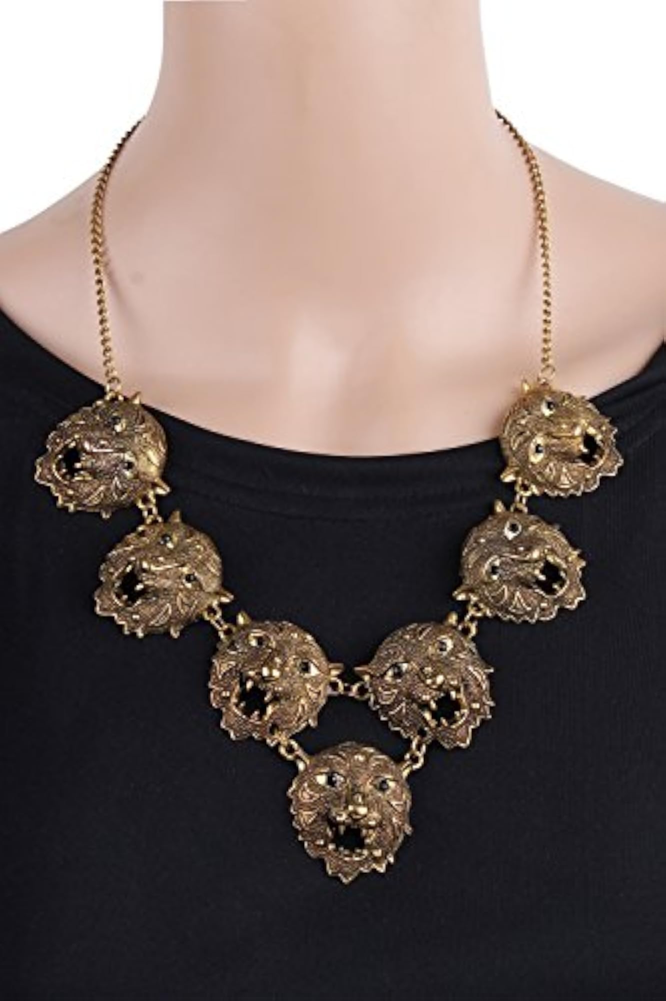 Shining Diva Multiple Tiger Statement Necklace, Gift for Her