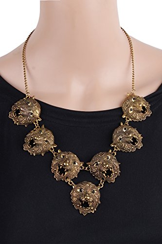 Shining Diva Multiple Tiger Statement Necklace, Gift for Her