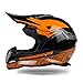 Produktbild LYDIUY Erwachsene Motocross Helm orange Voll Gesicht Mountainbike Helm Motocross Helm Cross Country Downhill Vier Räder ATV Pit Skibrillen Handschuhe Maske Helm