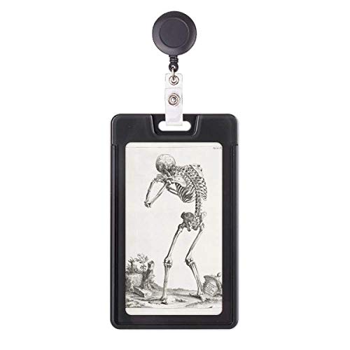 Idée cadeau infirmière porte-badge rétractable motif squelette rigolo