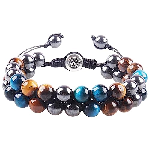 Bracelet agate oeil de tigre bracelets homme yoga bijoux main chaîne tissu