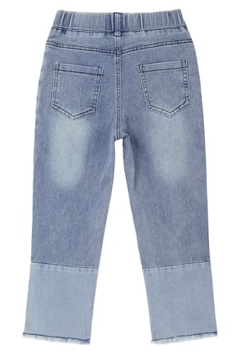 Jeans pour fille Kidscool Space en denim patchwork à taille élastique