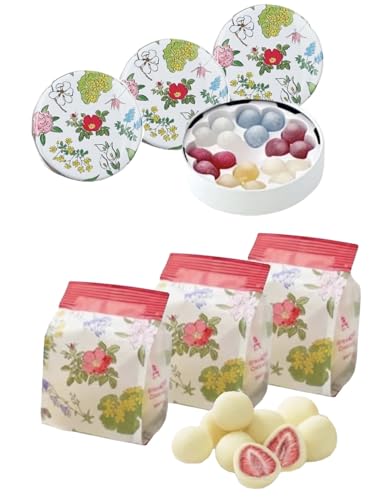 六 花亭 ストロベリーチョコ ホワイト(60g×3袋) 六花のつゆミニ缶(18粒×3缶) 帯広 北海道【クール便】