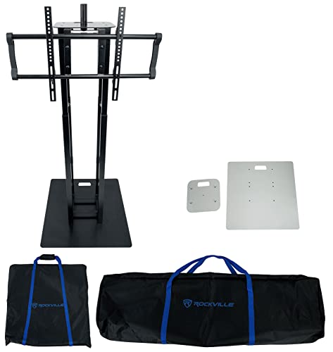 1 Rockville RTP33-TV Black or White Totem DJ Speaker/Lighting Stand w/TV Mount