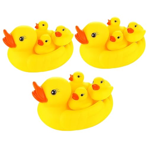 Rubber Ducks Multipack, 12 Pcs Bath Toys For Toddlers, 3 Large And 9 Small Floating Ducks, Sensory Development Toys For Babies 6-24 Months, Colorful Plastic Ducks For Bathtub And Pool Play
