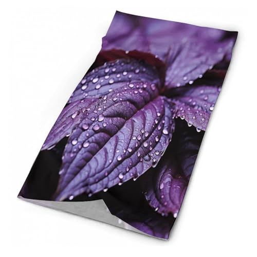 VTCTOASY Purple Plant Leaf Neck Gaiter Personalized Soft Windproof Face Covers Cozy Winter Neck Warmer Gator Scarfs Multipurpose Fashion Breathable Bandana Face Mask Scarf for Adult