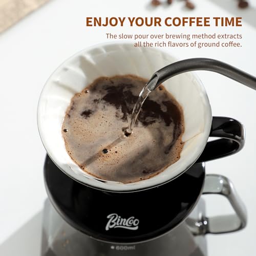 Bincoo Gotejador de café de cerâmica para derramar sobre cone tamanho 01, cafeteira portátil para ca