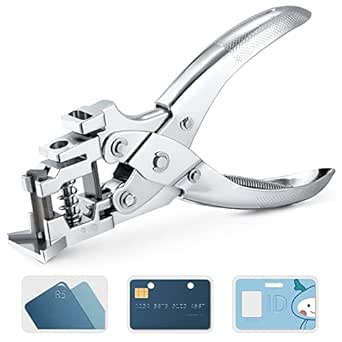 3 in 1 Badge Slot Hole Punch for ID Card: IMLIKE Handheld Card Puncher Suitable for PVC Material, Business Cards and Cardstock(1/8"×33/64" Slot Hole, 3/16" Round Hole and R5 Corner Rounder in one)
