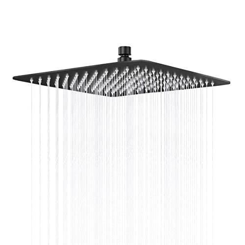 Tepe Duş Başlığı Kare Slim 304 Metal 30x30 cm KTD103 (Mat Siyah)