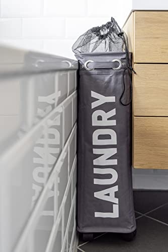 Wenko Corno Laundry Bin, 7.3 X 23.6 X 15.7 Inch, Grey #TOP6