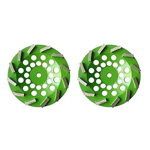 7 Inch 12 Segments Swirl Diamond Grinding Cup Wheel Angle Grinder Disk For Concrete/Masonry/Brick/Stone Floor Slab Grinding 5/8-11 Thread Aggressive Cup Wheel Masonry Tools #TOP5