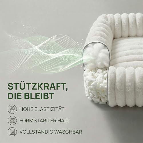 CareCooo Hundebett kleine Hunde & Hundekorb, Hundekörbchen waschbar, Hundesofa & Small Dog Bed rechteckig, Flauschiges Hundekissen für Welpen, weiß, M(63x53x18cm)