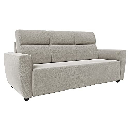 Image of Wakefit Sofa Set for Living Room | 3 Year Warranty | 3 Seater Sofa, Sofa Set, Wooden Sofa Set for Living Room, Three Seater Sofa - Belize (Fabric, White)