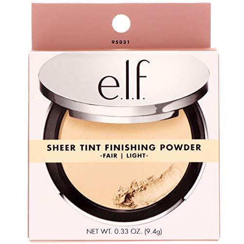 E.l.f, Beautifully Bare Sheer Tint Finishing Powder, Mattifying, Silky, Light Coverage, Long Lasting, Controls Shine, Creates A Flawless Face, Fair/Light, All-Day Wear, 0.33 Oz #TOP4
