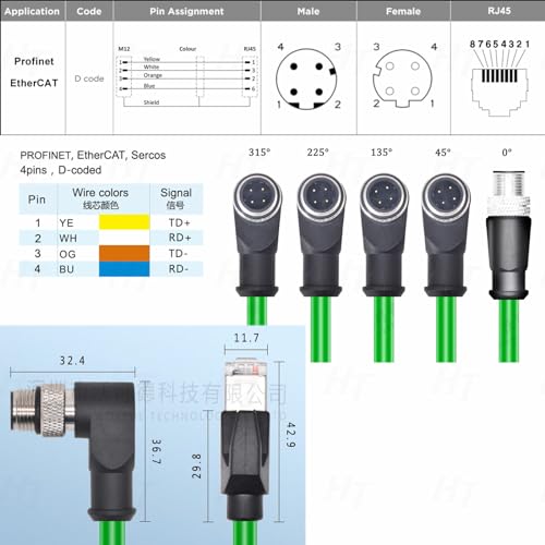 Cable Ethernet M12 a RJ45 Cat5e 3 m miniatura 3