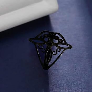 SIPURIS Keltische knoopring van roestvrij staal met geometrische heksenknoop, Wicca-ring, stapelbare trouwring voor dames en heren, Roestvrij staal, Geen edelsteen
