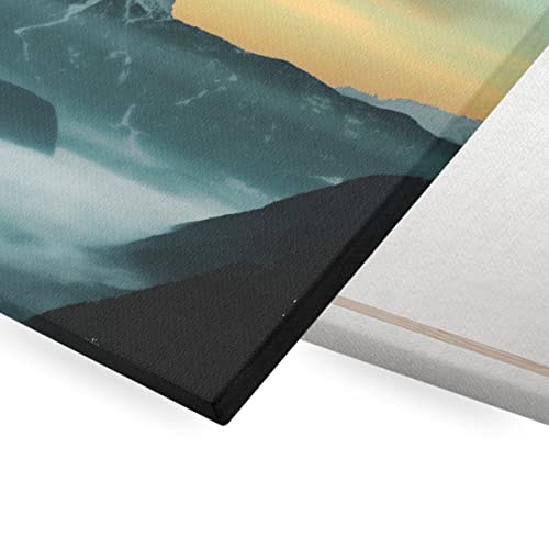 Poster soleil se lève montagne enneigée impression haute définition