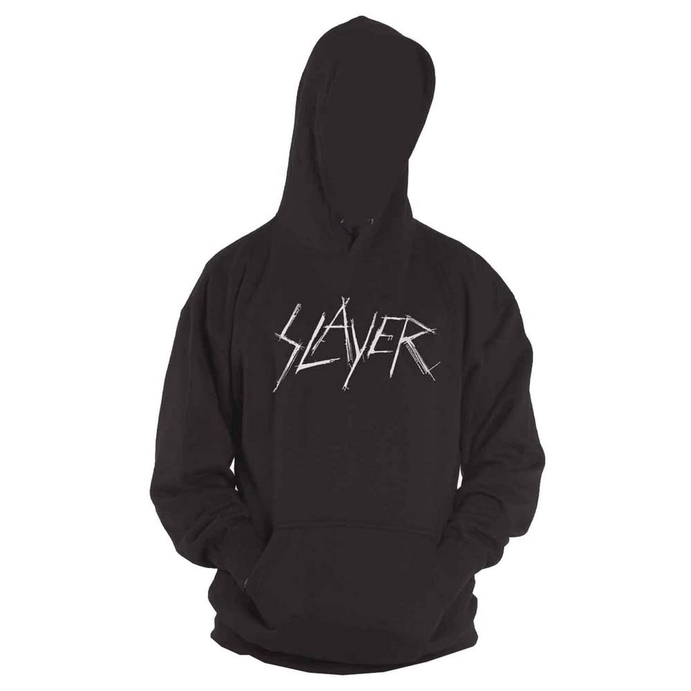 Slayer Hoodie Scratchy Band Logo Official Unisex Black Pullover XL