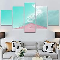 SIGNWIN 5 Panel Canvas Wall Art Modern Art Contemporary Landscape Multicolor Photography Relax/Calm Sky for Home Decorations Ready to Hang - 60