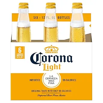 Corona Light Beer, 6 pack, 12 fl oz Bottles, 4.0% ABV
