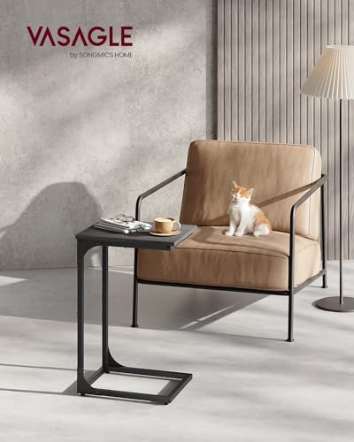Image of VASAGLE C-Shaped End Table, Small Sofa Side Table with Metal Frame