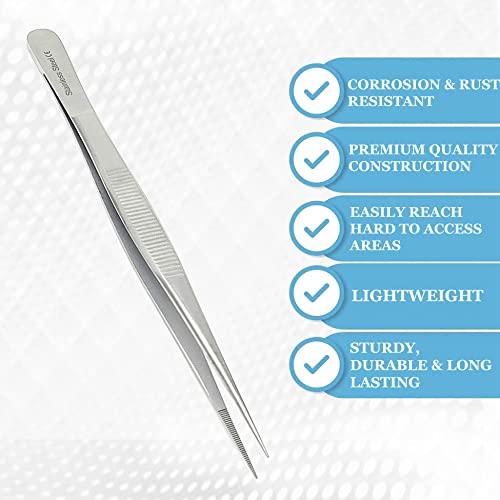 A2Z Scilab A2Z-SPL6STR Stainless Steel High Precision Forceps With Fine Strong Straight Serrated Point To Use Engineer Labware thumb #3