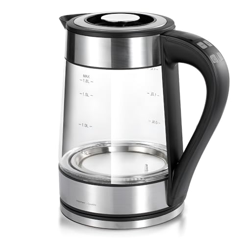 Bouilloire en Verre Borosilicaté XXZ de Qualité Supérieure avec Affichage LED Épuré