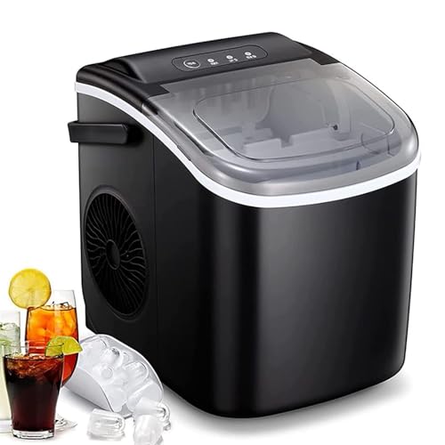 Fabricadora de hielo de sobremesa, 26,45 lb/24 h, 9 cubos en 6 minutos, máquina portátil con función de autolimpieza, ideal para cocina doméstica miniatura 1