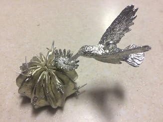 Hummingbird on Barrel Cactus