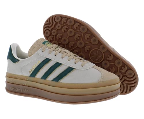 Image of Adidas Women's Gazelle Bold W Cream whiteCollegiate Green /Magic Beige 6.5 US