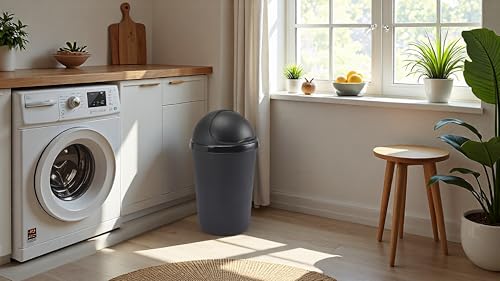50L 50 Litre Anthracite Black Kitchen Bullet Bin with Roll Open Lid 73cm (H) x 37cm (W) - Image 5