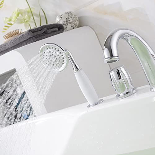 Robinet de baignoire chromé 5 trous avec douchette haut de gamme - 5