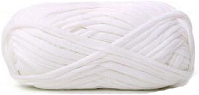 Zituop DIY Crochet Cloth T Shirt Yarn for Hand Knitting Rugs Basket, 100g, 0.22Lb (White)