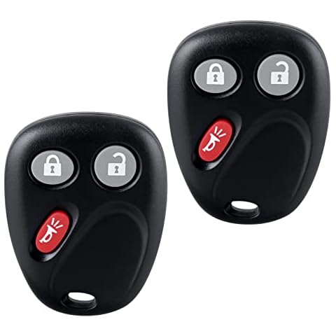 Pilida Keyless Entry Remote Key Fob LHJ011 Compatible with 2003-2007 Chevy Suburban Tahoe Avalanche Equinox Silverado SSR| GMC Sierra/Yukon| Hummer H2| Cadillac Escalade 3 Button Car Key 2 Pack Cover