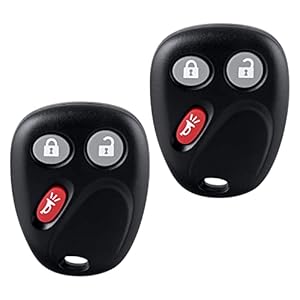 Keyless Entry Remote Key Fob LHJ011 Compatible with 2003-2007 Chevy Suburban Tahoe Avalanche Equinox Silverado SSR| GMC Sierra/Yukon| Hummer H2| Cadillac Escalade 3 Button Car Key 2 Pack