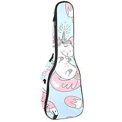 Housse de ukulélé licorne avec flamants roses – Sac de transport pour ukulélé avec sangle réglable - Les Beatles, Paul McCartney, John Lennon, RIngo Starr, George Harrison