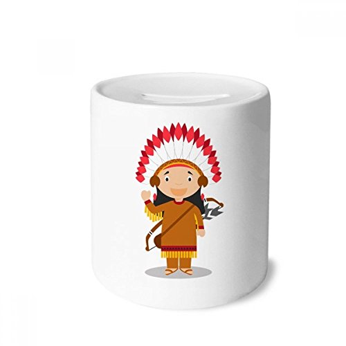 Tirelire en céramique USA Cartoon DIYthinker pour enfants et adultes hauteur 9cm