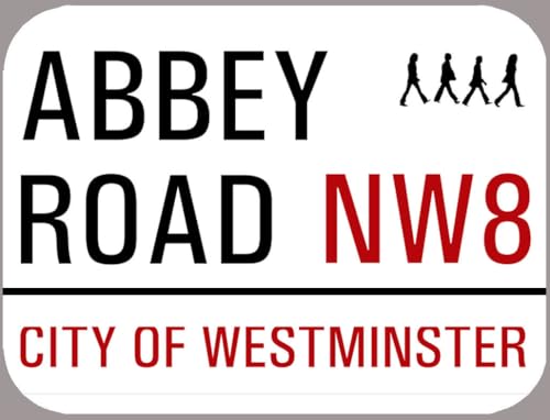 Image of London Metal St Sign Abbey Road Nw8 Street Sign 8X12 Inches