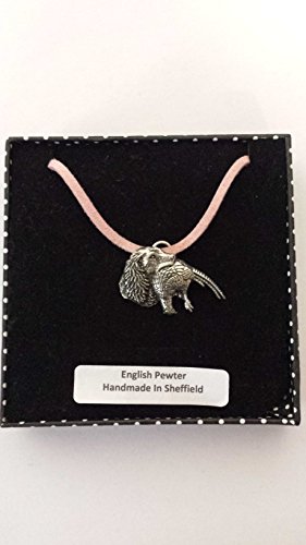 Pendentif épagneul A26 et Faisan étain résout problème taille collier cordon rose réglable