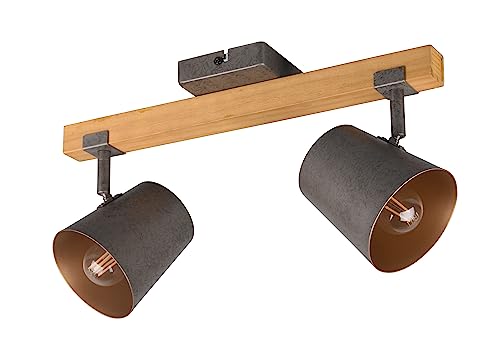 Trio Leuchten Deckenleuchte Bell 801900267, Metall Nickel antik, Holz, exkl. 2x E14 Trio Leuchten Deckenleuchte Bell 801900267, Metall Nickel antik, Holz, exkl. 2x E14