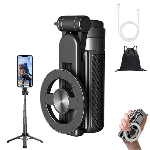 4-in-1 Multifunctional 360° Rotation Magnetic Selfie Stick Phone Tripod con Remote Portable Extendable Mag per iPhone & Android wireless