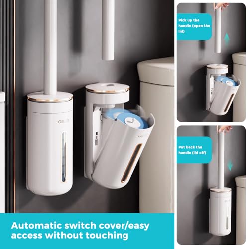 Image of LEASYLIFEDisposable toilet brush replacement heads, 40 pieces in a group, used in conjunction with disposable toilet brushes (40 Lavender)