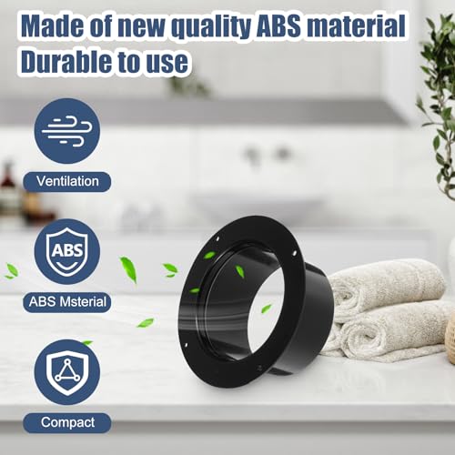Duct Connector Flange 6 inch, 4 Pack ABS Quality Air Conditioner Exhaust Hose Flange Wall Mount for Heating Cooling Ventilation HVAC System Dryer Vent Wall Plate by MAQUITA - Used condition - Image 3