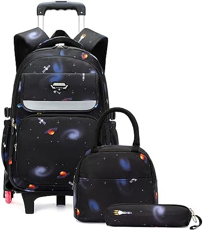 ETAISHOW Galaxy 3Pcs Rolling Backpack...