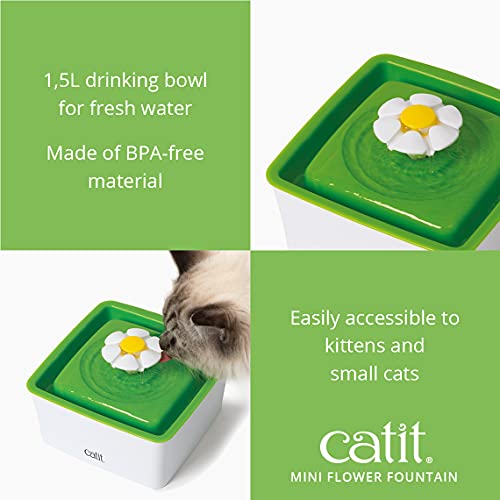 Catit 2.0 Mini Flower Cat Water Fountain — 1.5L BPA-free with Triple Filtration — view 2