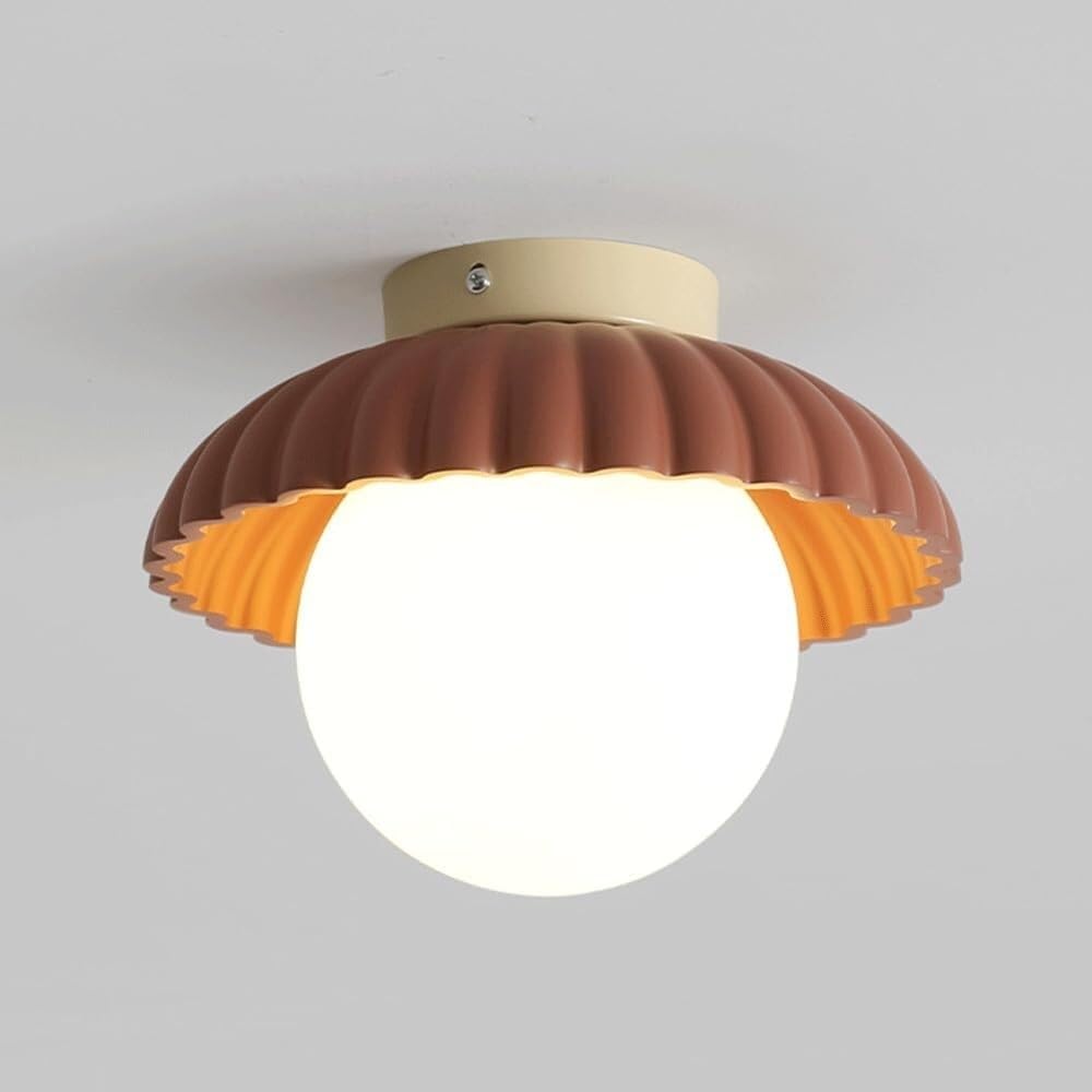 Nordic Creativity Półwpuszczana Lampy Sufitowa, Szklana Kula Sufitowa Oprawa Oświetleniowa Do Sypialni Salon Jadalnia(Orange)