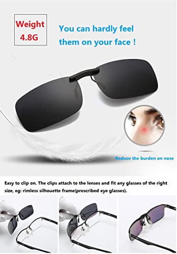 Image of Polarized Clip Sunglasses for Prescription Eyeglasses-Clip on Sunglasses
