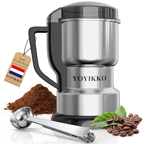 Moulin à café électrique multifonction 400W, Moulin a Graines avec Lames en Acier Inoxydable Coffee,broyage rapide et uniforme,Macinacaffè Pour café,...