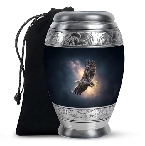 Image of Eagle Urn Fores Decorative Burial Urn Fores Adult Male 10 Inch Large | Decorative Burial Urn for Ashes Adult Male, Funeral Urns for Men, Decorative Urns